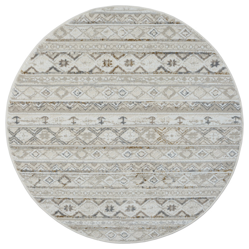 Tiana cream Rug, Round 120cm