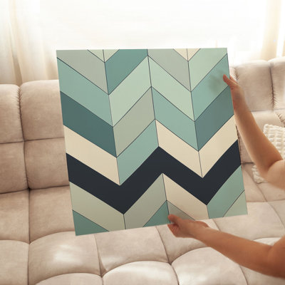 Abstract Chevron Pattern III Retro Unframed Art Print