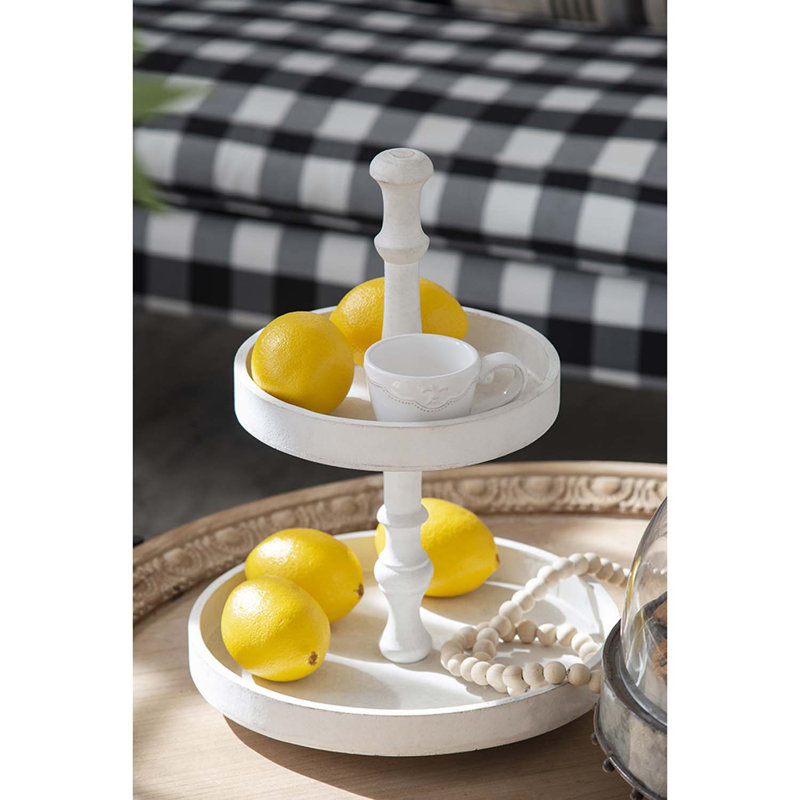 Lula Wooden Two-Tiered Serving Tray