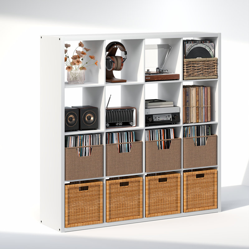 Cubicle 147.19cm H Media Shelves, White