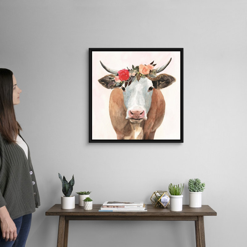 «Spring On The Farm II», art mural sur toile, Toile avec cadre noir, H 26 po x l 26 po x P 2 po