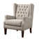Manns Upholstered Button Tufted Wingback Chair