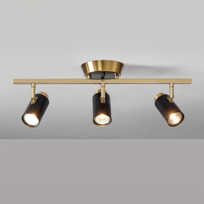 Matte Brass 3-Light Track Light with Black Accents and Adjustable Heads, 21 in. Dimmable Track Bar for Modern Kitchens