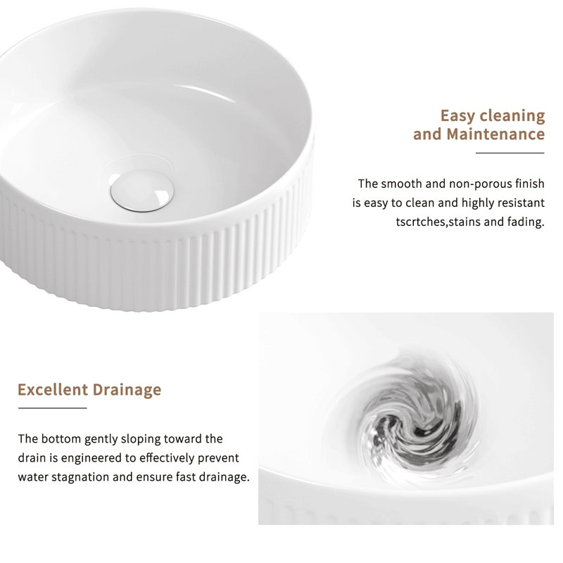 Small Bathroom Sink, 14 Inch Round Bathroom Sinks Above Counter, Porcelain Ceramic White Vessel Sink, Modern Sink, Sink Bowls For Bathroom Vanity Cabinet, Bathroom Sink, Art Wash Basin