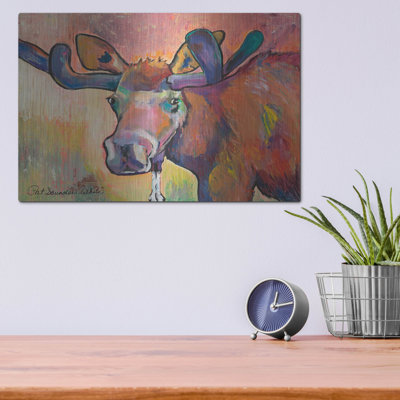 Luxe Metal Art 'Early Morning Browser' by Pat Saunders-White Metal Wall Art, 16" x 12"