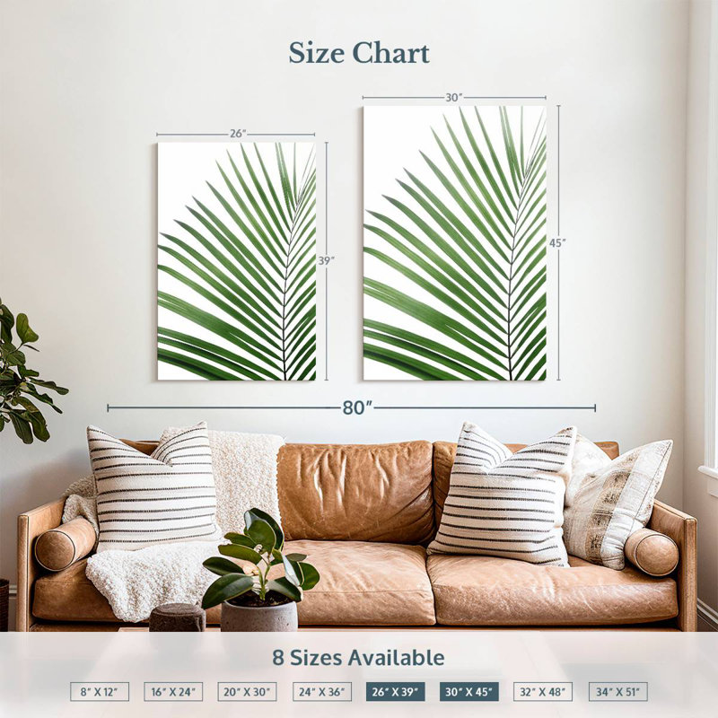 Harnek Green Palm Leaf, 39" H x 26" W