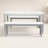 Bowery Contemporary Outdoor Dining Set – White Painted Acacia Wood Table and Bench Collection with Adjustable Foot Caps-1852425753