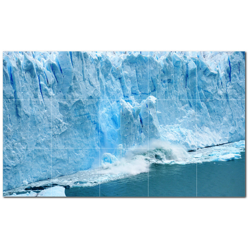 Murale en céramique satinée Glacier Photo 8 po x 8 po