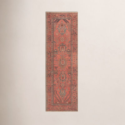 Brixey Red Washable Oriental Rug