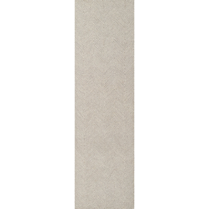 Wheaton Wool Chevron Area Rug in Taupe, Runner 2'3" x 8'