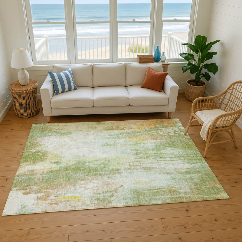 Premium Machine Washable Marasco AMF1640 Abstract Rug, Rectangle 10' x 14'