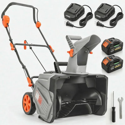 18" 40V Brushless Cordless Snow Blower｜1400W Motor, PU Auger, 12" Clearing Depth, 2 Pack 4.0Ah Batteries + Fast Charger Included