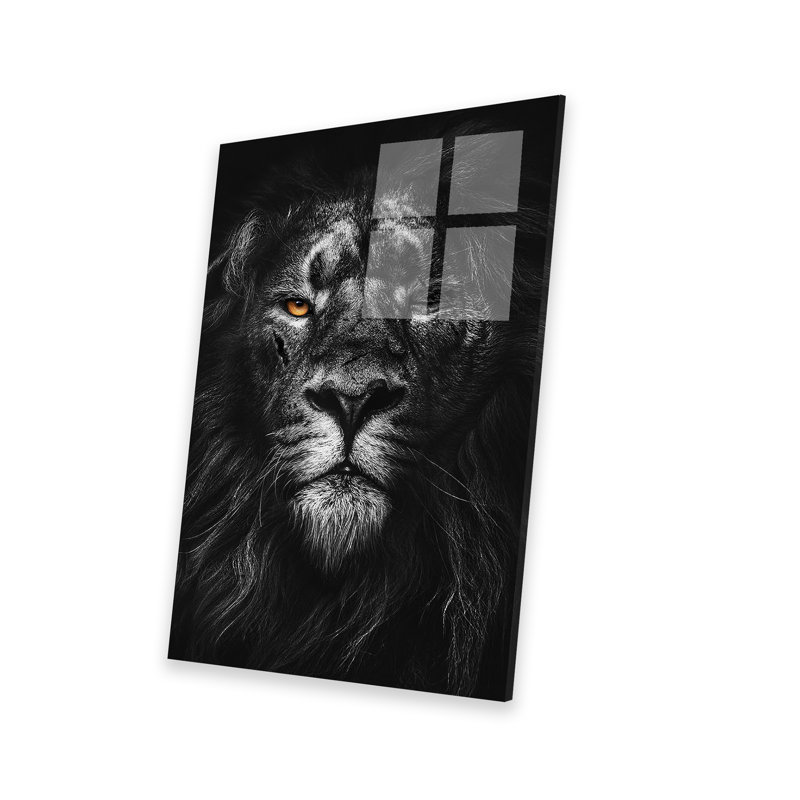 Guerrier lion noir et blanc par Adrian Vieriu