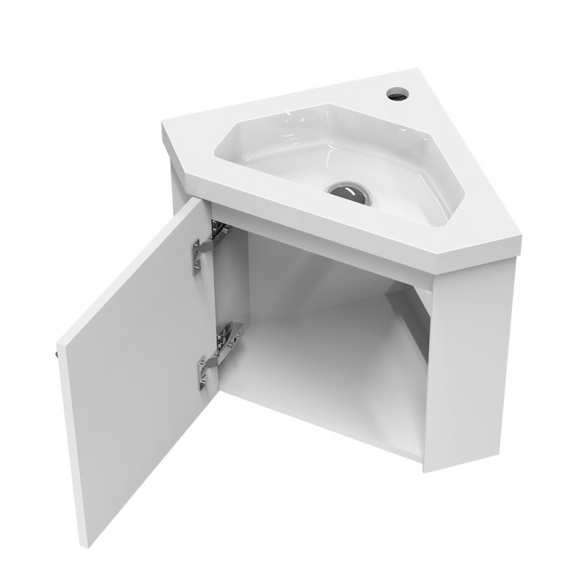 Nyvea 395mm Single Bathroom Vanity with Drop In Resin Basin, White