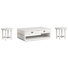 Table basse rectangulaire avec 2 tables de bout rondes