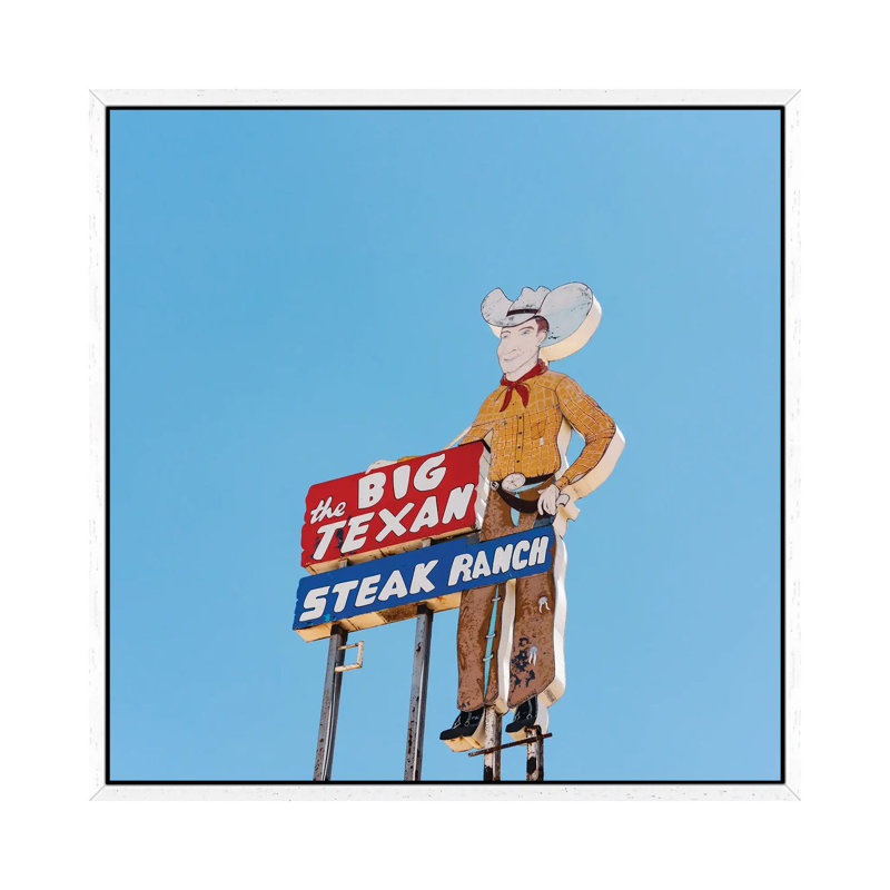 Big Texan by Bethany Young - Print on Canvas, 45.72cm H x 45.72cm W x 3.81cm D, White Framed