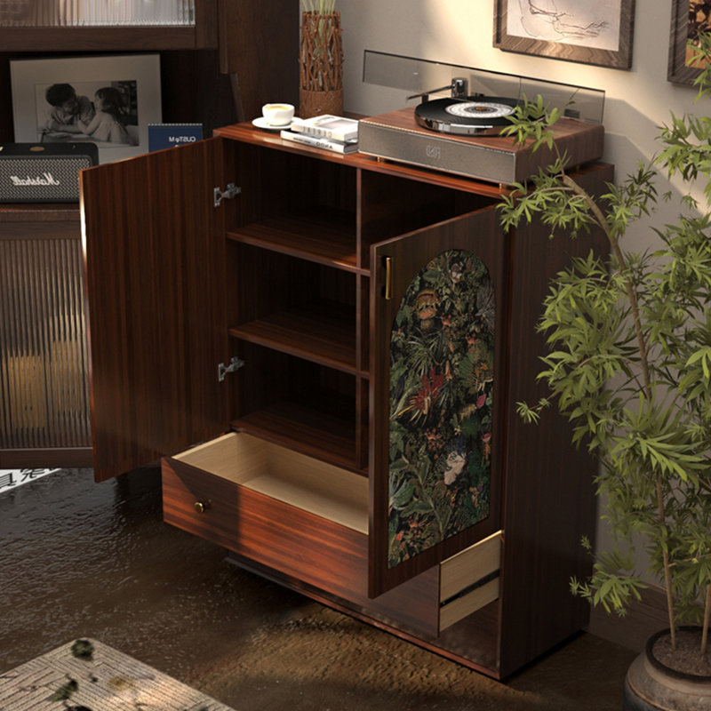 Artistic arched pattern accent cabinet