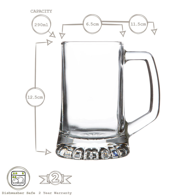 290ml Glass Beer Mug Set, 270ml
