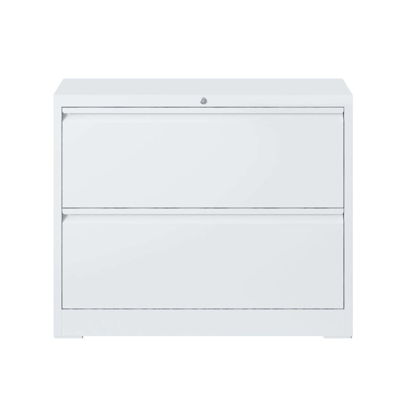 Classeur verrouillable en métal, 2 tiroirs, blanc, pour le rangement de bureau, convient aux classeurs de format légal / A4 / F4