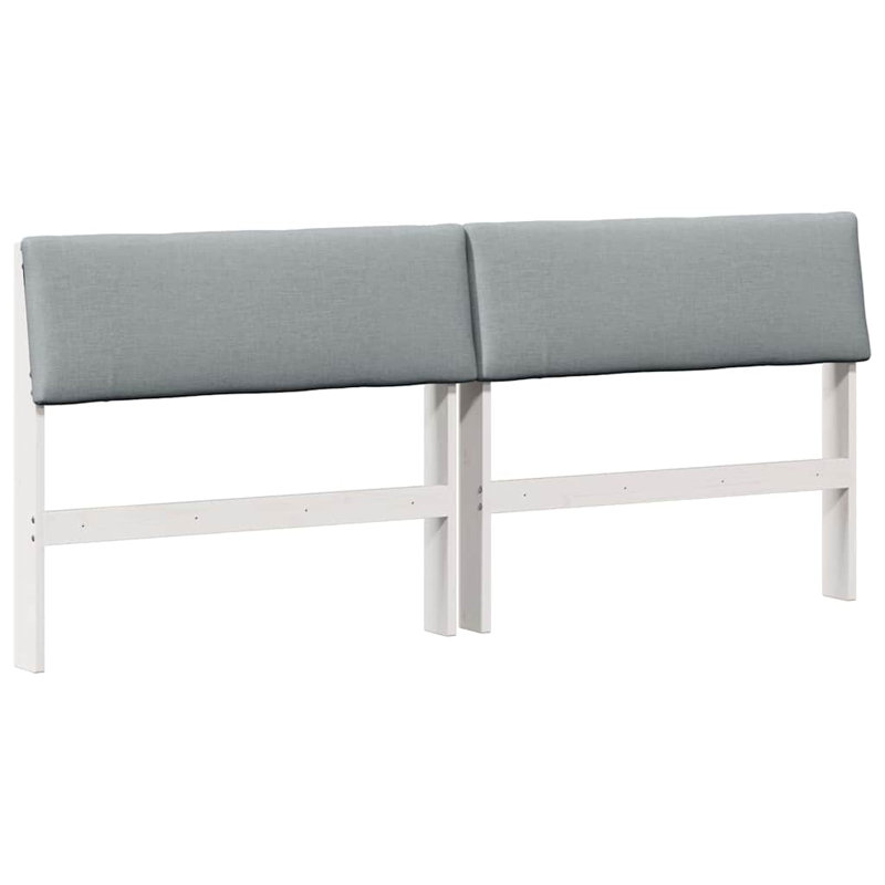 Solid Wood Headboard, King, Light Grey, White