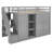 Functional Loft Bed With 3 Shelves, 2 Wardrobes And 2 Drawers,  Ladder With Storage, No Box Spring Needed, Grey-2047009056