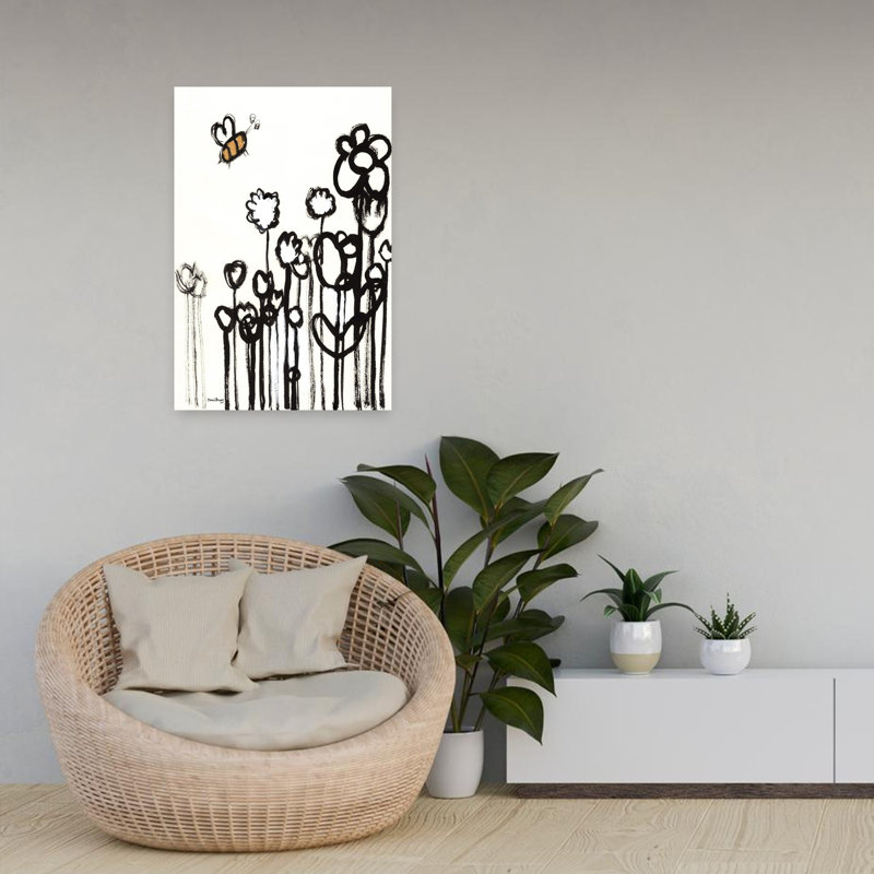 Art contemporain avec abeille, H 24 po x l 16 po