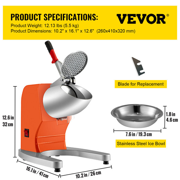 Ice Crusher with Handle,Home Easy Ice Shaver Crusher- Manual Ice Cube  Crusher for Smoothies, Drinks and Other Occasions