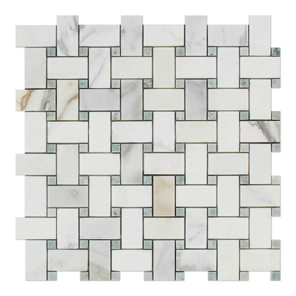 Marble Basketweave Mosaic Wall & Floor Tile