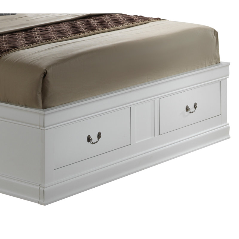 Citronelle Bookcase Storage Bed, King, White