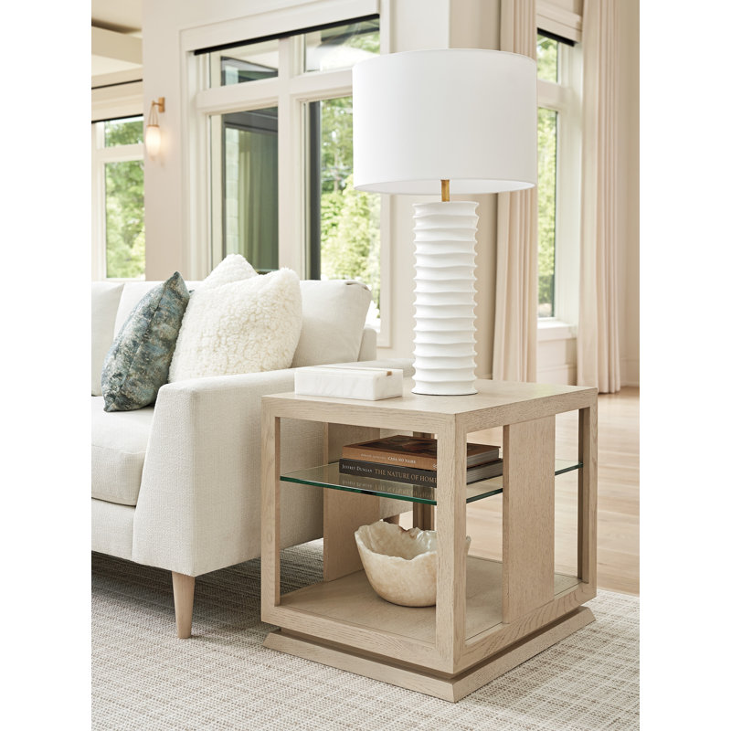 Sunset Key Floor Shelf End Table with Storage