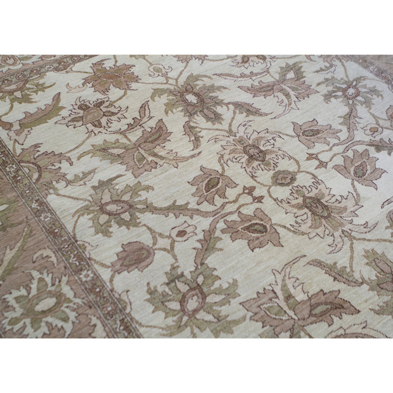 Tapis doré et ivoire de haute qualité noué à la main Sultanabad