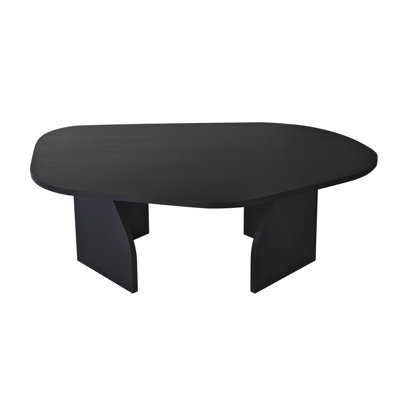 Modern Coffee Table, Black Color, 39.4 x 13.8 x 23.6 inches | 100% Melamine Coated Particle Board with PVC Edgebanding, 0.7 inches Thick | Stylish Abstract Design, Perfect for Living Room & Contemporary Spaces