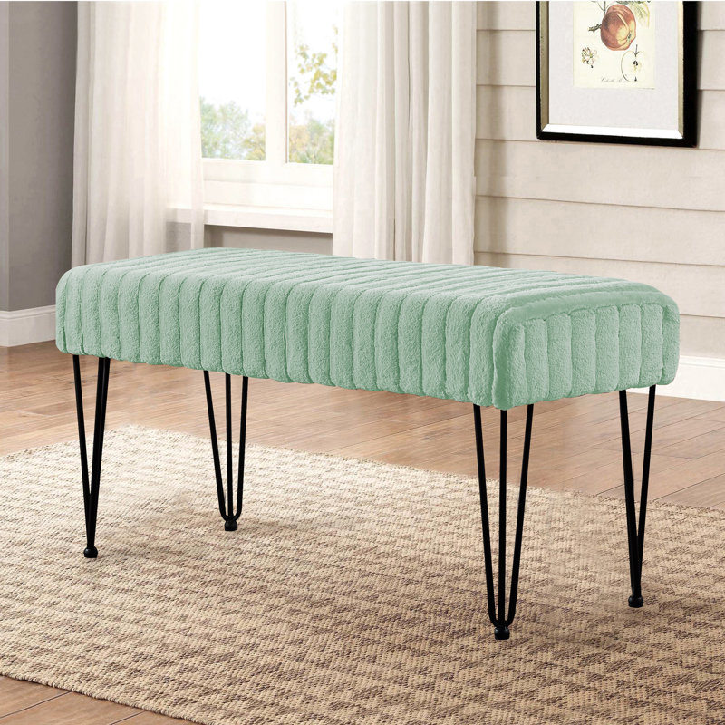 Dugan Upholstered Ottoman, Sea Foam 