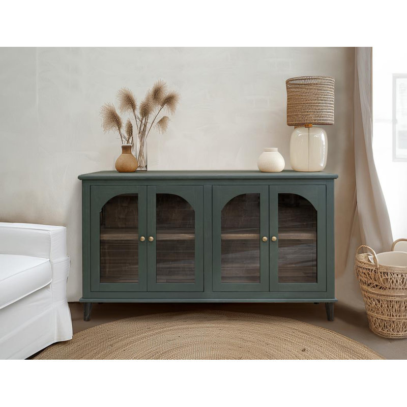 70.75" Wide Solid Wood Sideboard, Green