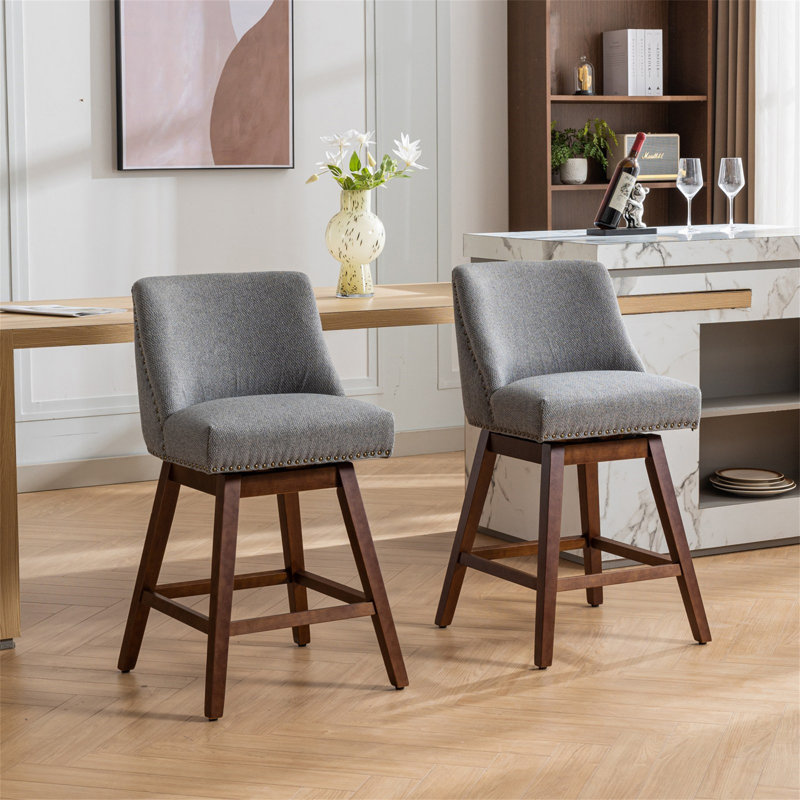 Ensemble de 2 tabourets de bar pivotants à hauteur de comptoir, siège de 26 po de hauteur et tabourets de bar rembourrés