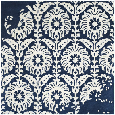 Rudra Hand-Tufted Ivory/Navy Area Rug