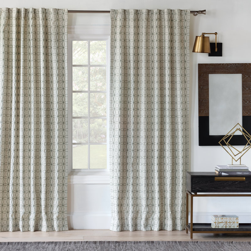 Ingram Room Darkening Curtain, 48" W x 108" L, Beige