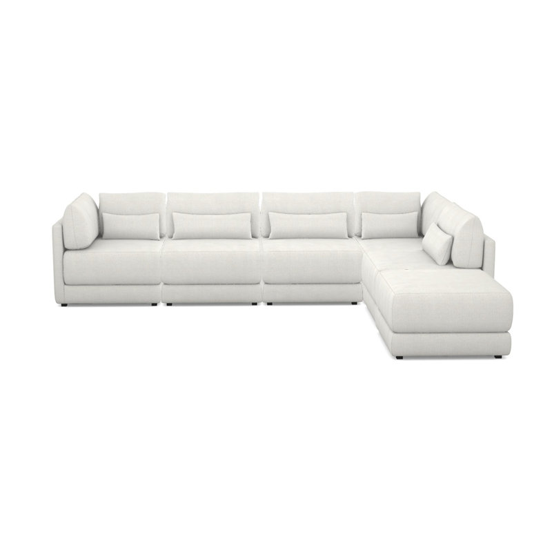 Ease 6-Piece Dove Sectional, Ian Lagoon