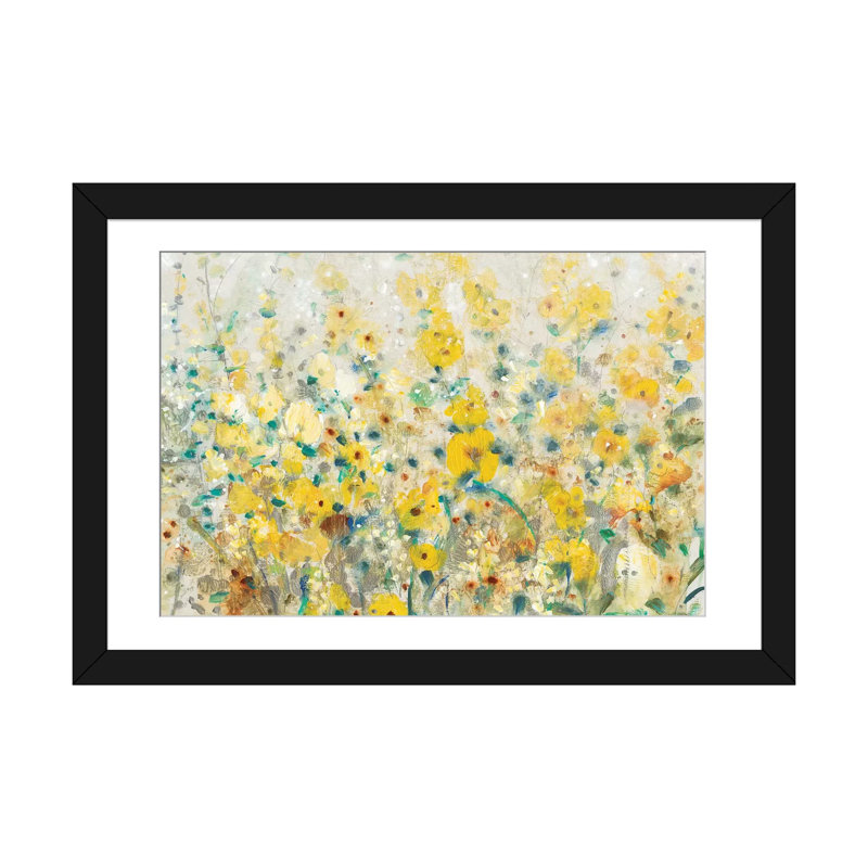 «Cheerful Garden II», impression sur toile, H 24 po x l 32 po x P 1 po, Papier d'art encadré noir