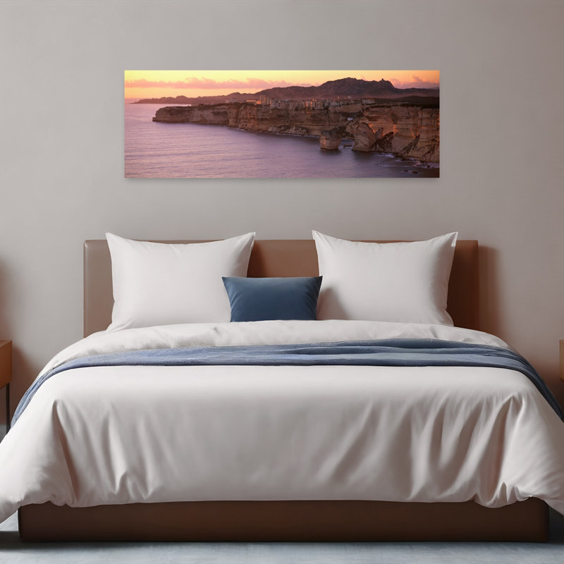 «Bonifacio Corsica France Peaceful Serene Tranquil Coastal Landscape», art mural, H 48 po x l 16 po