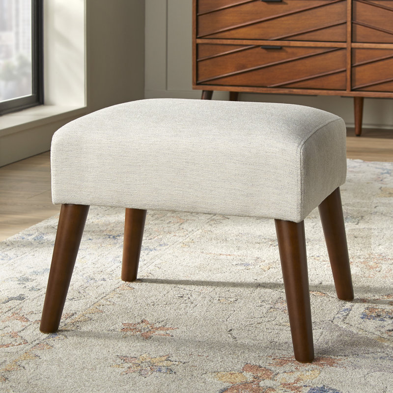 Piersten Upholstered Ottoman, White Linen