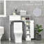 Armoire de salle de bain au-dessus de la toilette, armoire de rangement autoportante avec tablettes réglables, support de toilette, économiseur d'espace, blanc