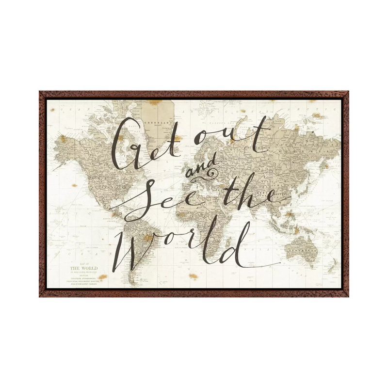 Get Out And See The World by Sara Zieve Miller - Gallery-Wrapped Canvas Giclée on Canvas, Classic Wood Floater Framed