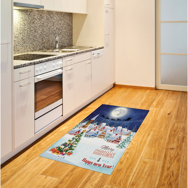 Christmas High Density Long Fiber Poly Threads Decorative Area Rug Carpet, Rectangle 2'7" x 5'