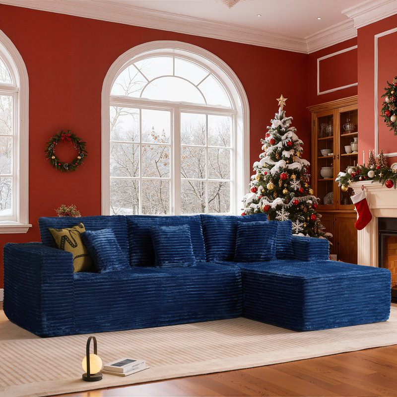 Havza Boneless 104" Cloud Sectional Couch ,L Shape Original Sofa Chaise Longue with Deep Seat and Wide Armrest for Living Room Bedroom,No Assembly Required