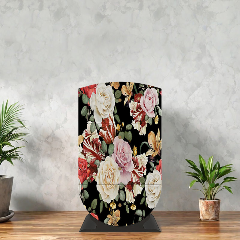 Armoire décorative à motifs floraux de salon