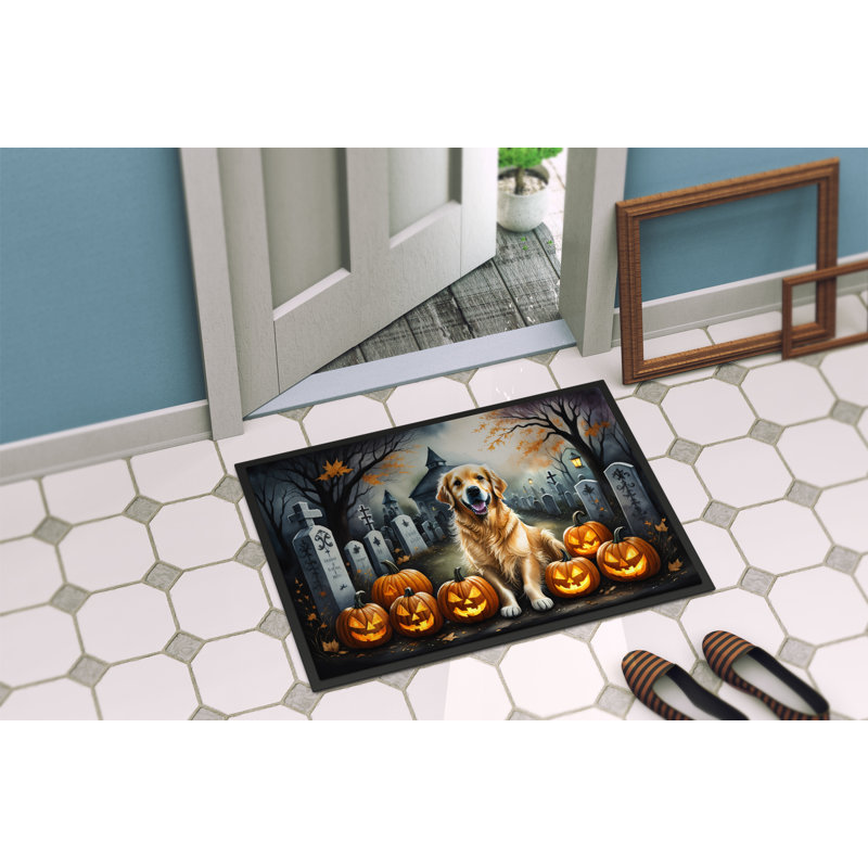 Tapis d'entrée extérieur antidérapant Nozomu Retriever Spooky 36 po x 24 po