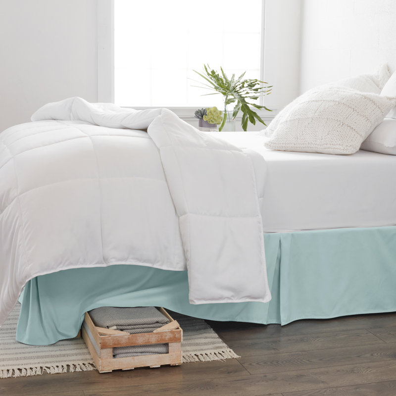Aqua Twin XL Microfiber Pleated Bed Skirt