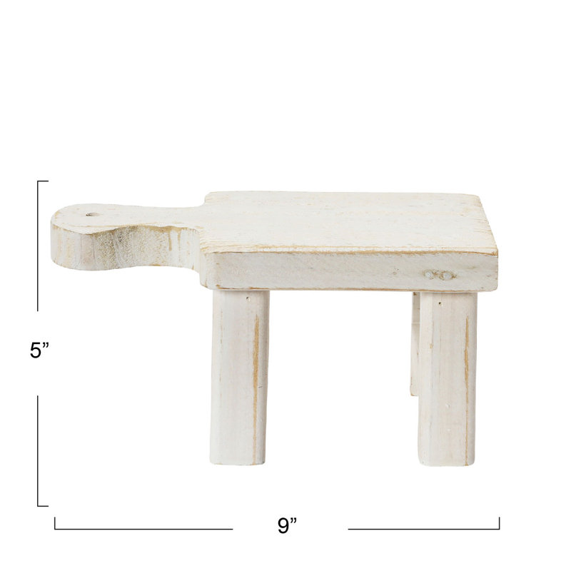 Piédestal décoratif en bois, Blanc