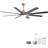 66 Inch Large Ceiling Fan With Dimmable Led Light 8 ABS Blades Smart Remote Control Reversible DC Motor For Living Room-1943383914-1943383915